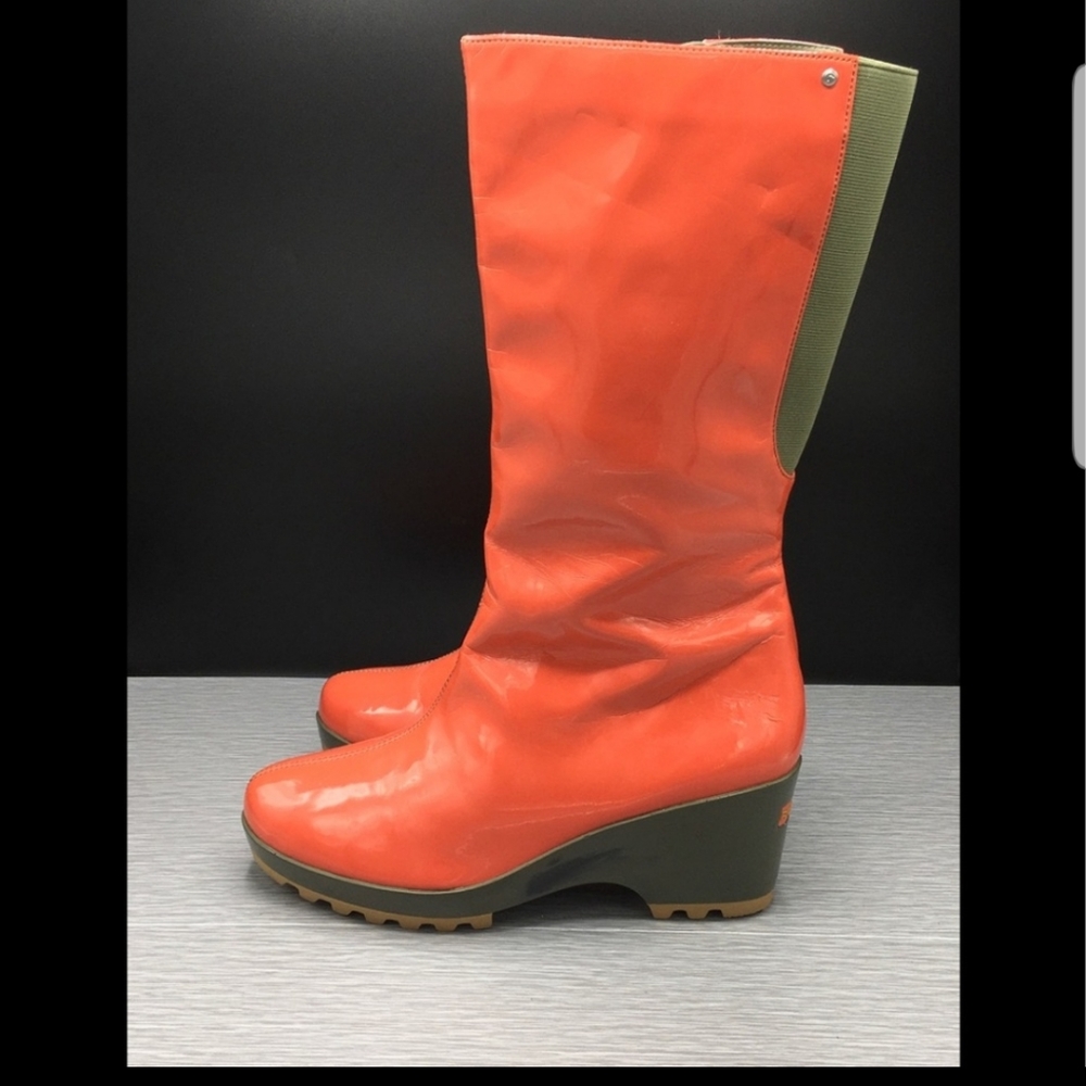 ROCKPORT Bright Orange Waterproof Rain Boots Sz 11 - Picture 4 of 10